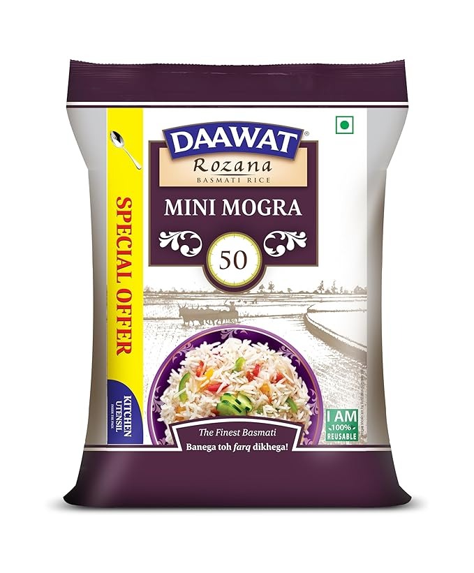 Daawat Sehat/Rozana Basmati Rice Mini Mogra, 5kg